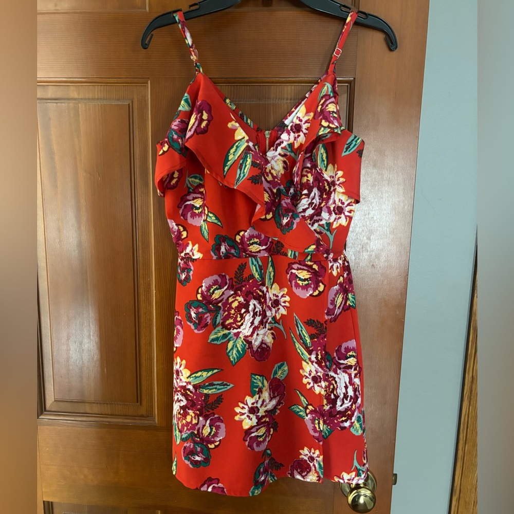 NWOT Floral Wrap Ruffled Romper